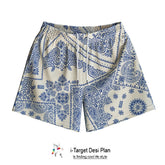 Shorts mit Paperbag-Taille und Allover-Print